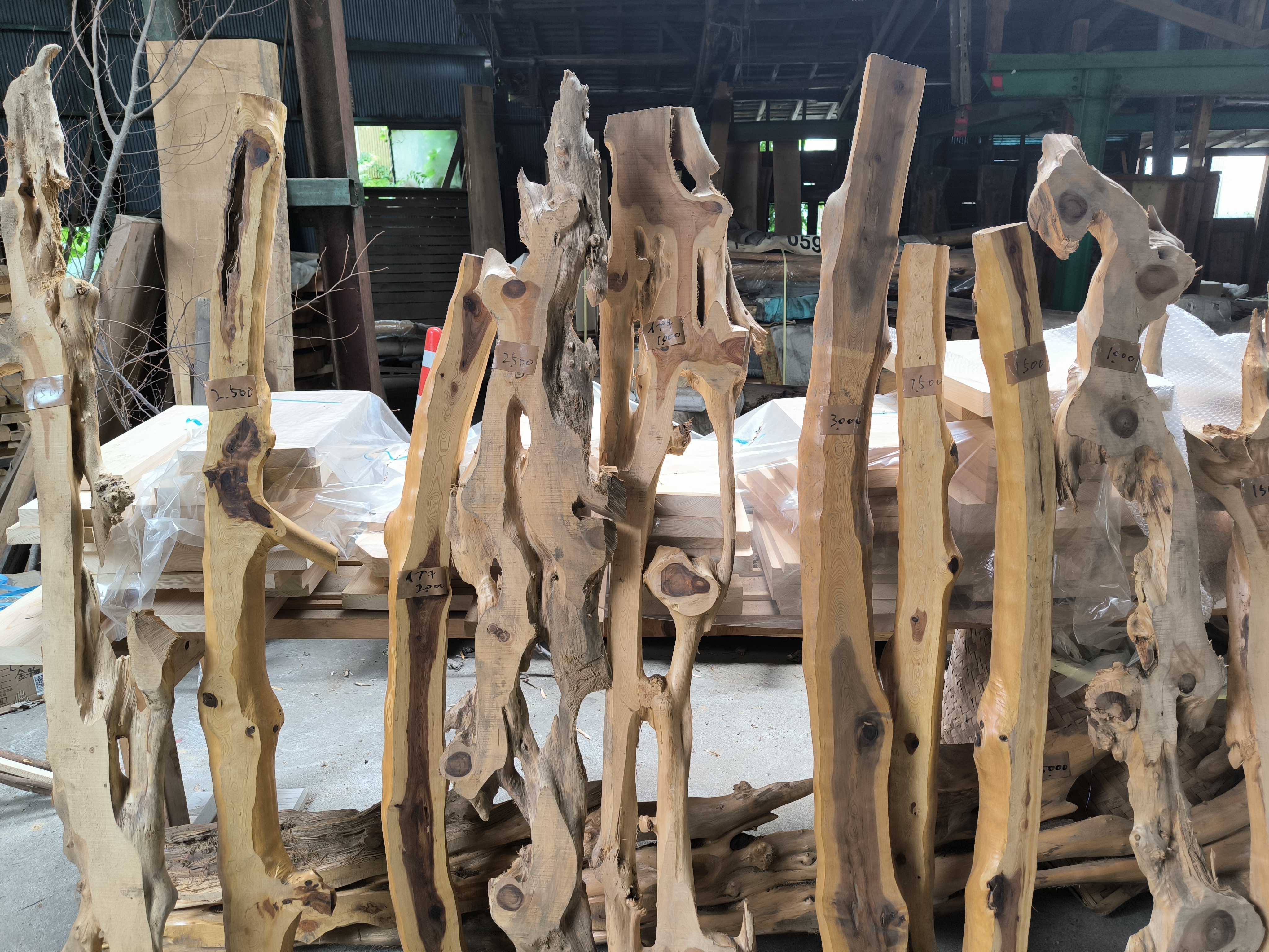 変わった形の木材